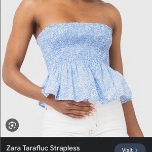 Zara blue peplum top